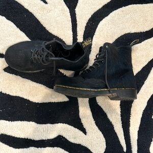 EUC Dr Martens Furry Black Boots